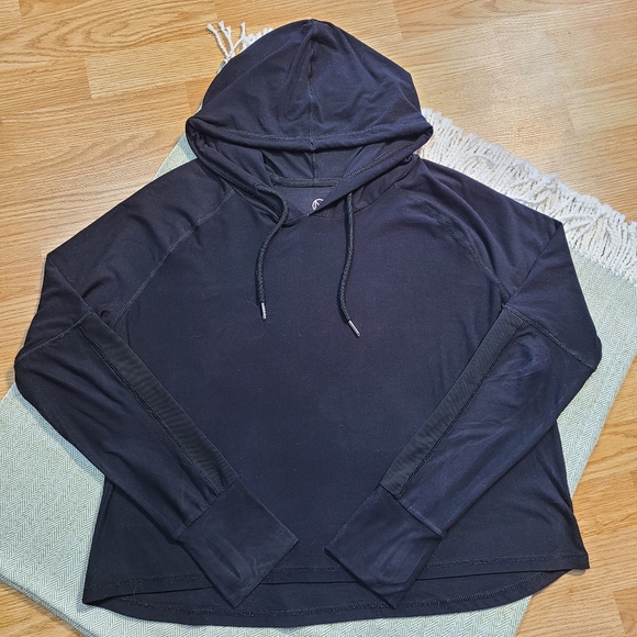 Move By Ardene Women's Black Mesh Raglan Sleeves Workout Hoodie size M - Picture 10 of 13